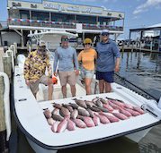 catch trout on louisiana fishing charter